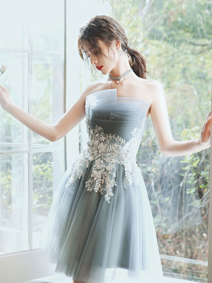 blue gray homecoming dress Leely Women Sparkly Dusty Blue Bodycon Short Homecoming Dress Sequined Spaghetti Straps Wedding Guest Dress