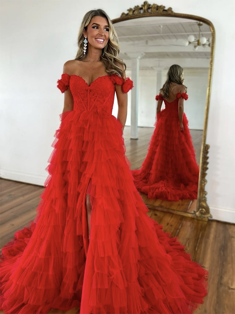 open lace back dress Tulle Prom Dress Elegant Formal Party Dress Photo Shoot Dress Wedding Guest Dress Yewen YW21031 22w / Custom Color