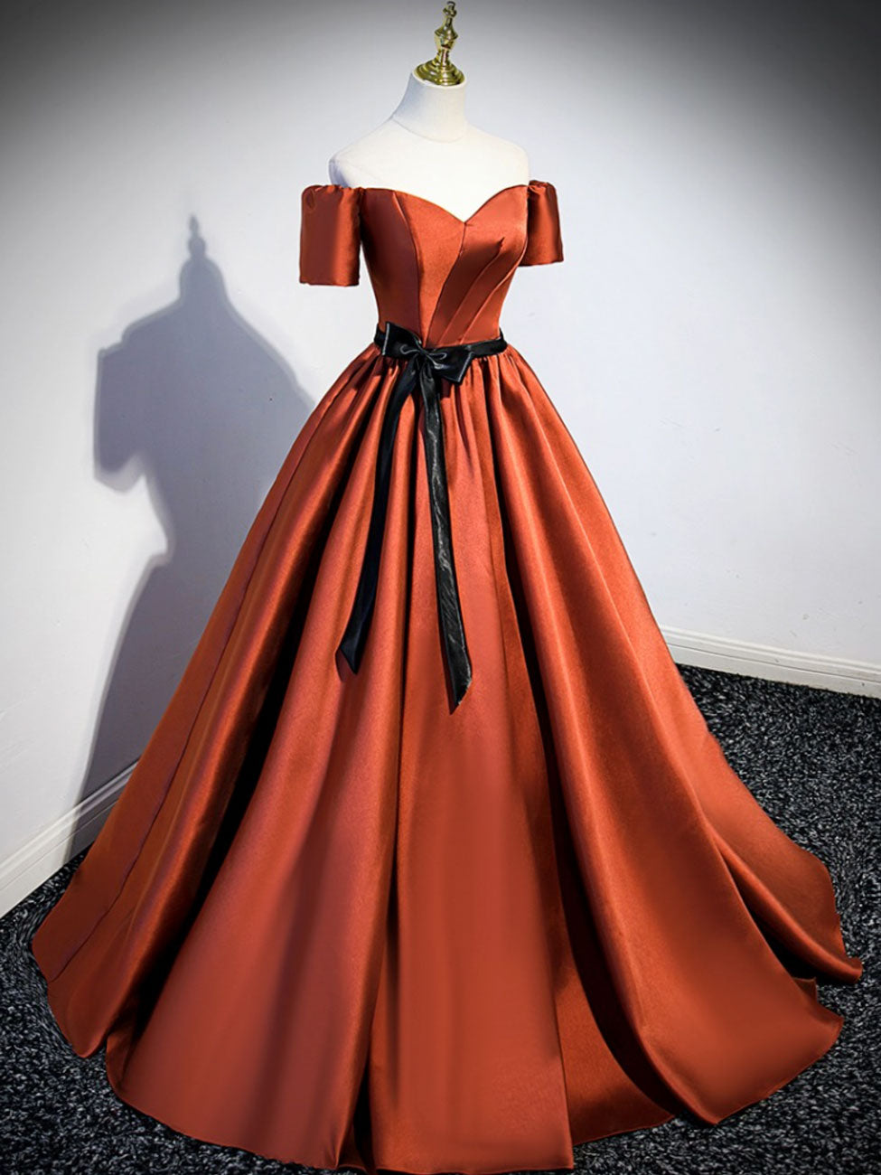 A-Line Orange Satin Long Prom Dresses, Orange Formal Graduation Dress 24prom A-Line Orange Satin Long Prom Dresses, Orange Formal Graduation Dress 24prom