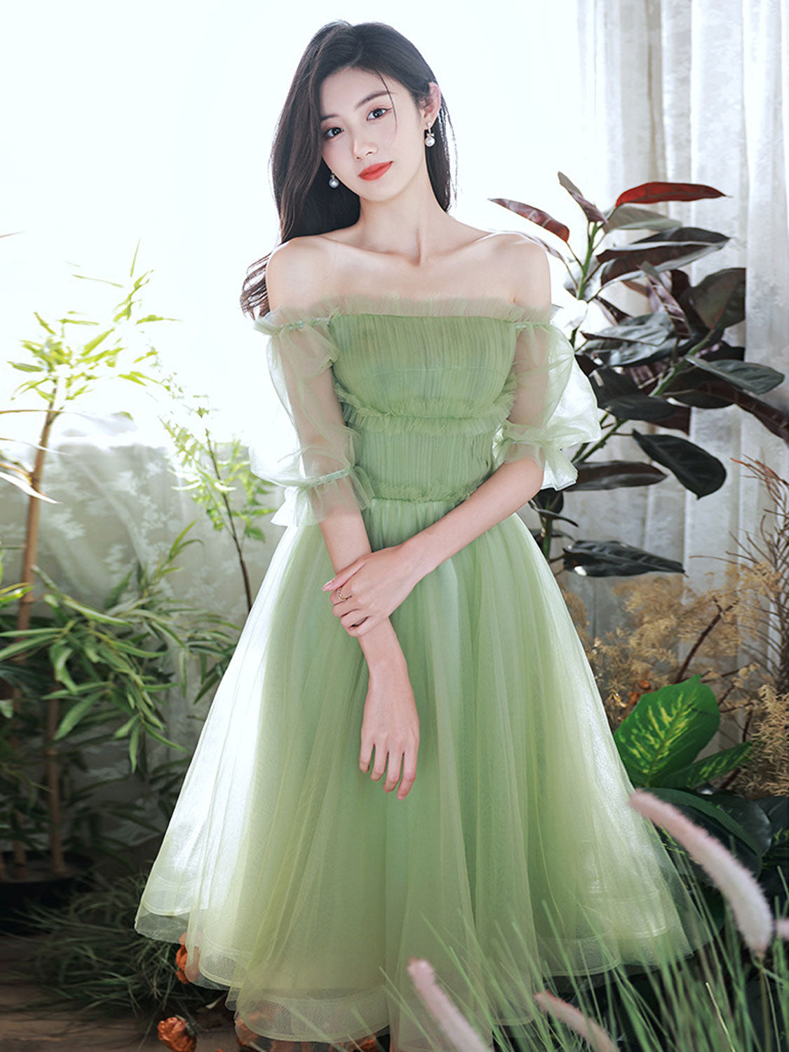 Green Tulle Short Prom Dresses, Green Formal Homecoming Dress 24prom Green Tulle Short Prom Dresses, Green Formal Homecoming Dress 24prom