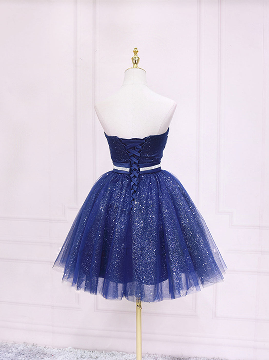 prom dresses dark blue short Issy Rouched One Shoulder Maxi Dress in Blue – Coco & Lola main image 0