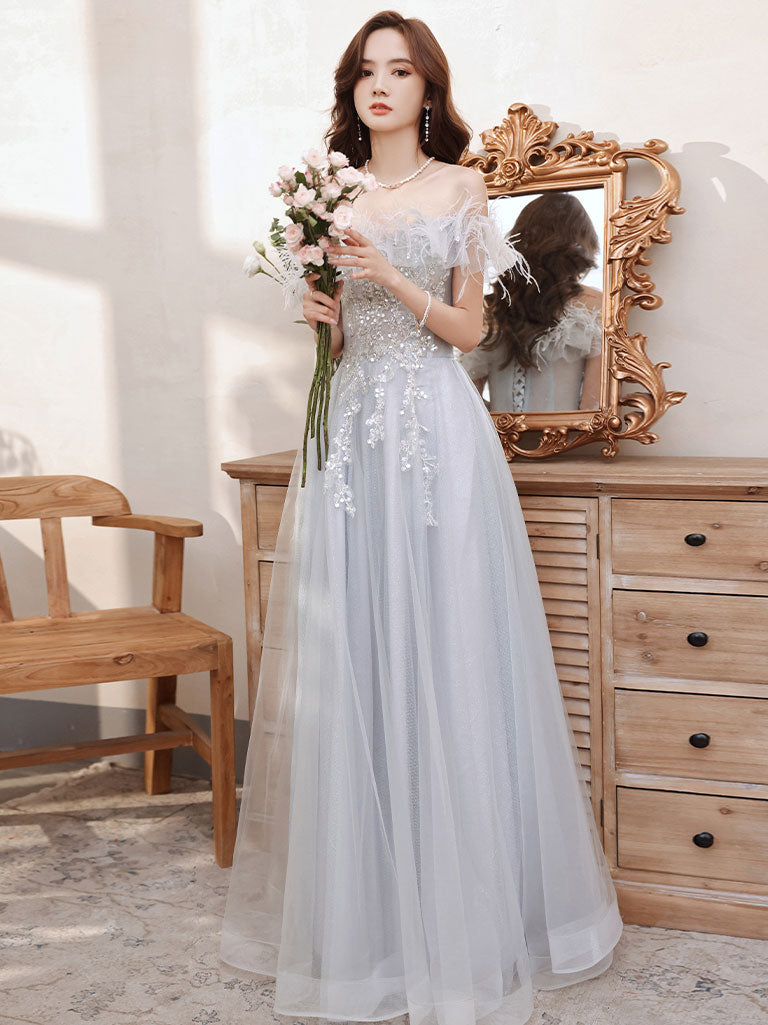 Glittery Silver Elegant Dress Cheap Silver Grey Evening Gown Outlet Online  Cinderella Divine Dark Silver Sequin